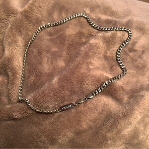 VEXXS Men's Classic Silver Flat Cut Cuban Link Modern Chain Necklace